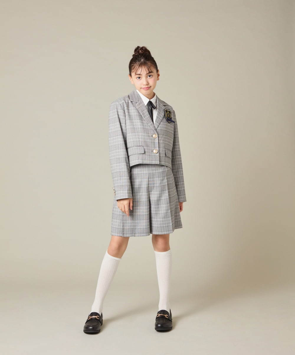 KQLBD01059 a.v.v KIDS(アー・ヴェ・ヴェ) [150-160]【卒服】タックキュロットパンツ グレー