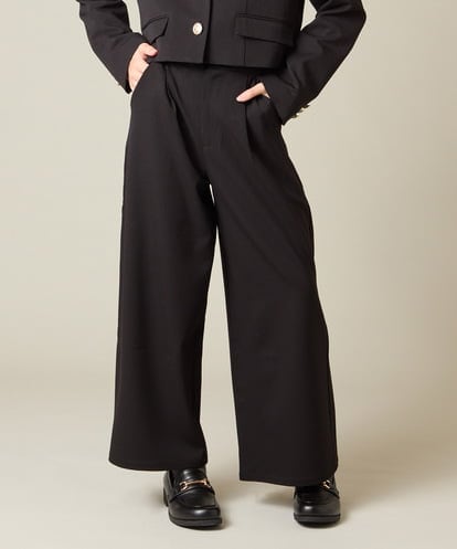 KQLBD02064  [150-160]【卒服】タックワイドパンツ