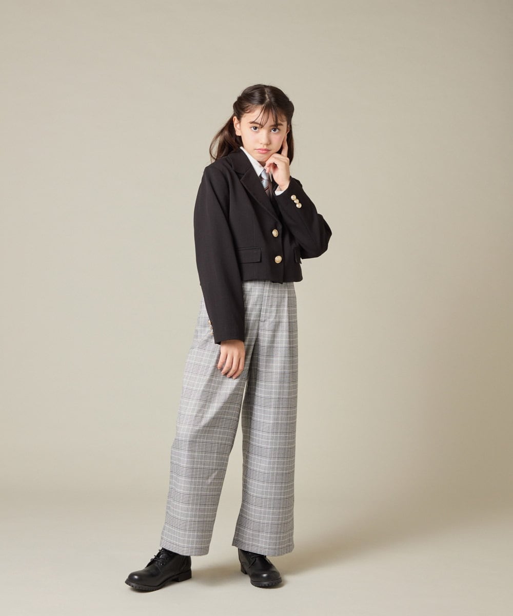 KQLBD02064 a.v.v KIDS(アー・ヴェ・ヴェ) [150-160]【卒服】タックワイドパンツ ブラック