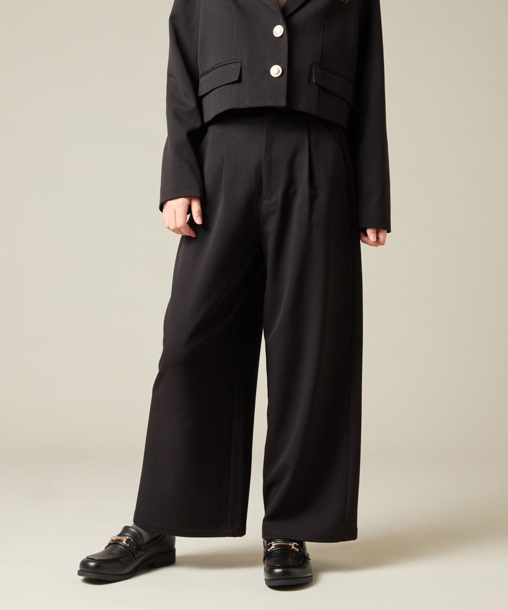 KQLBD02064 a.v.v KIDS(アー・ヴェ・ヴェ) [150-160]【卒服】タックワイドパンツ ブラック