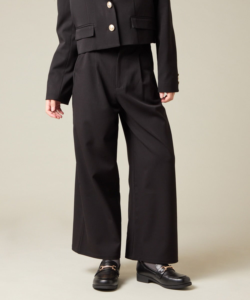 KQLBD02064 a.v.v KIDS(アー・ヴェ・ヴェ) [150-160]【卒服】タックワイドパンツ ブラック