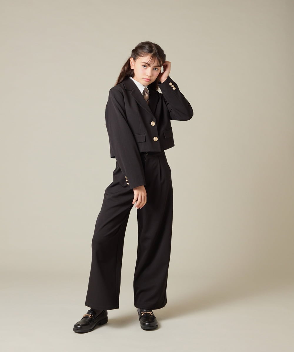 KQLBD02064 a.v.v KIDS(アー・ヴェ・ヴェ) [150-160]【卒服】タックワイドパンツ ブラック