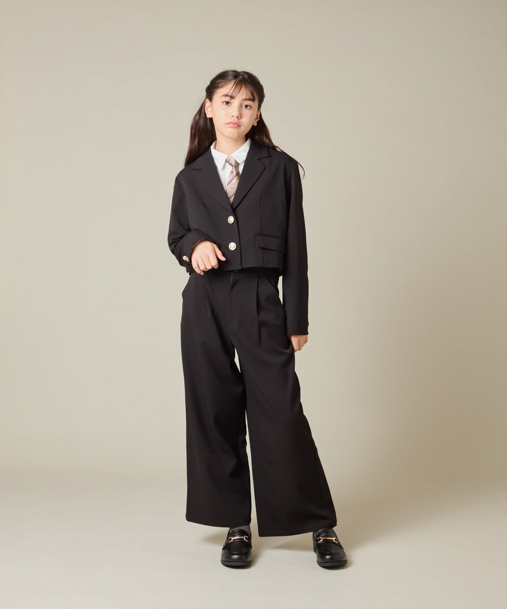 KQLBD02064 a.v.v KIDS(アー・ヴェ・ヴェ) [150-160]【卒服】タックワイドパンツ ブラック