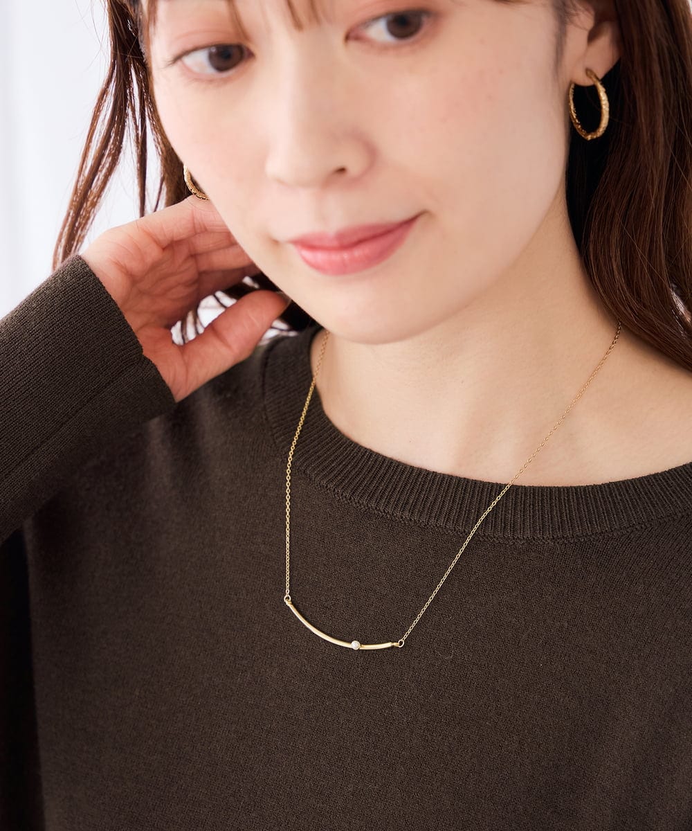 KS2AG03021 a.v.v(アー・ヴェ・ヴェ) パールラインバーネックレス ゴールド