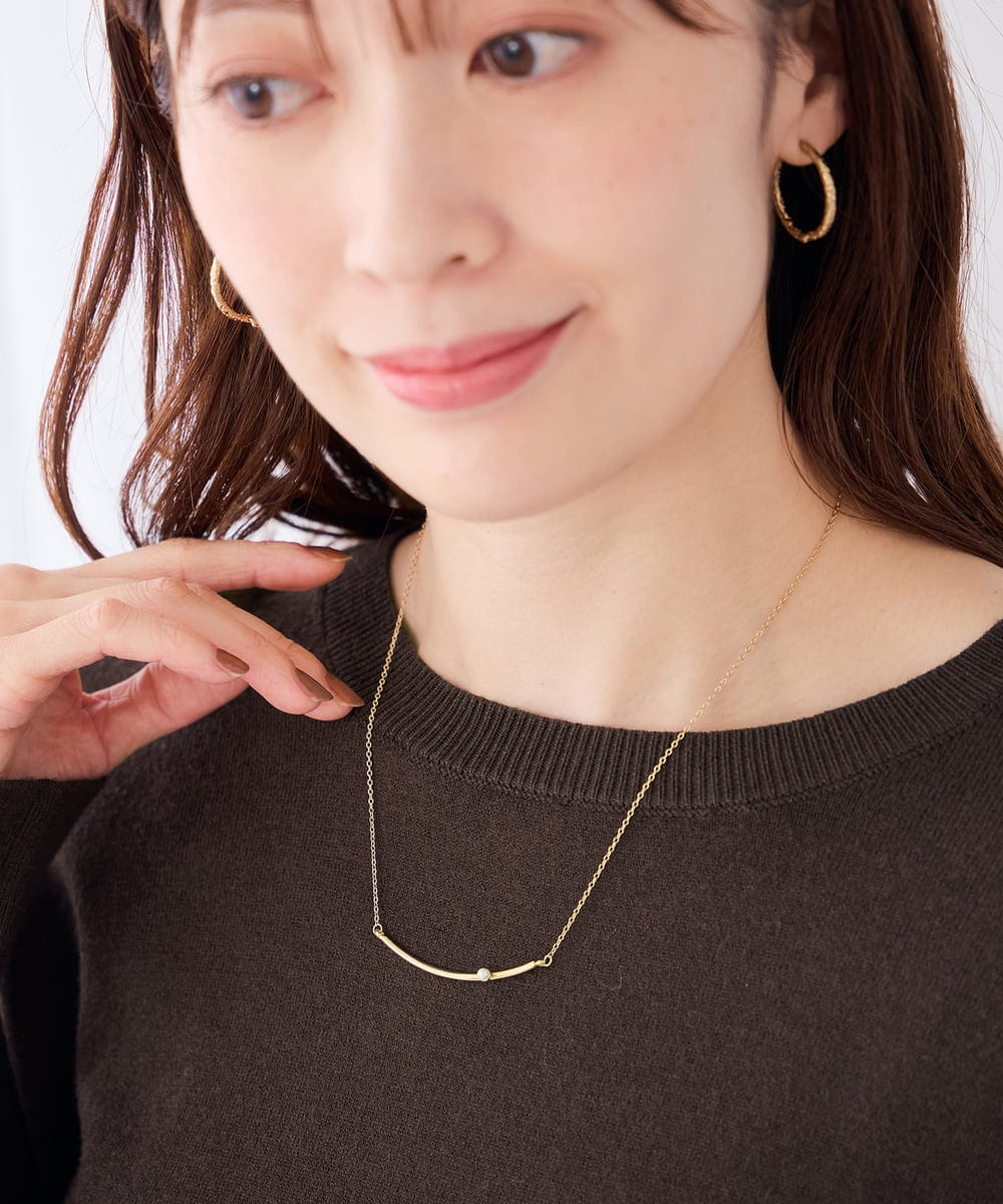 KS2AG03021 a.v.v(アー・ヴェ・ヴェ) パールラインバーネックレス ゴールド