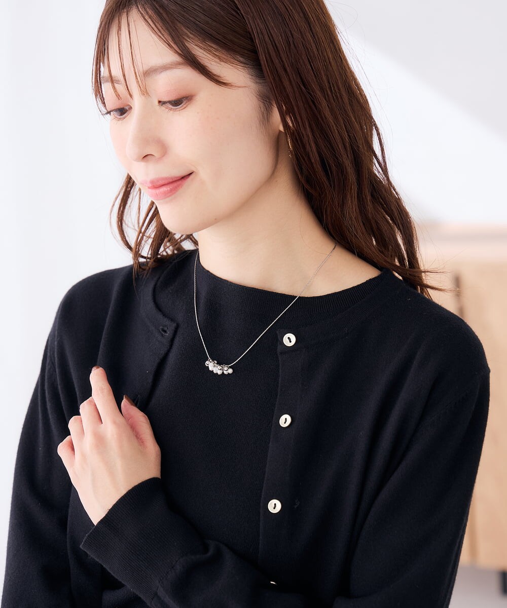 KS2AG05019 a.v.v(アー・ヴェ・ヴェ) 2WAYパール調スライドネックレス シルバー