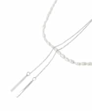 KS2AG06021 a.v.v(アー・ヴェ・ヴェ) 淡水パールレイヤードロングネックレス シルバー