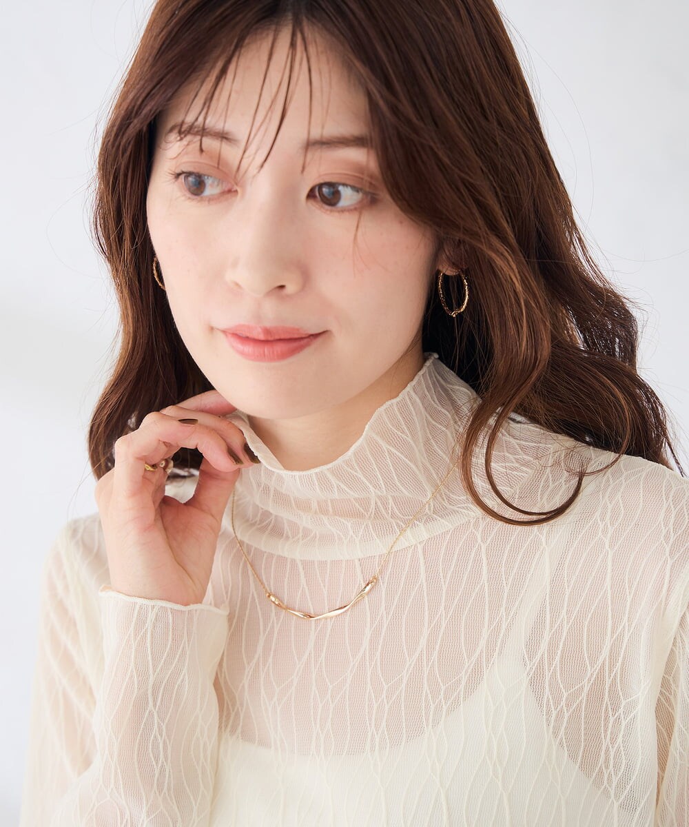 KS2AG07019 a.v.v(アー・ヴェ・ヴェ) ツイストメタルバーネックレス シルバー