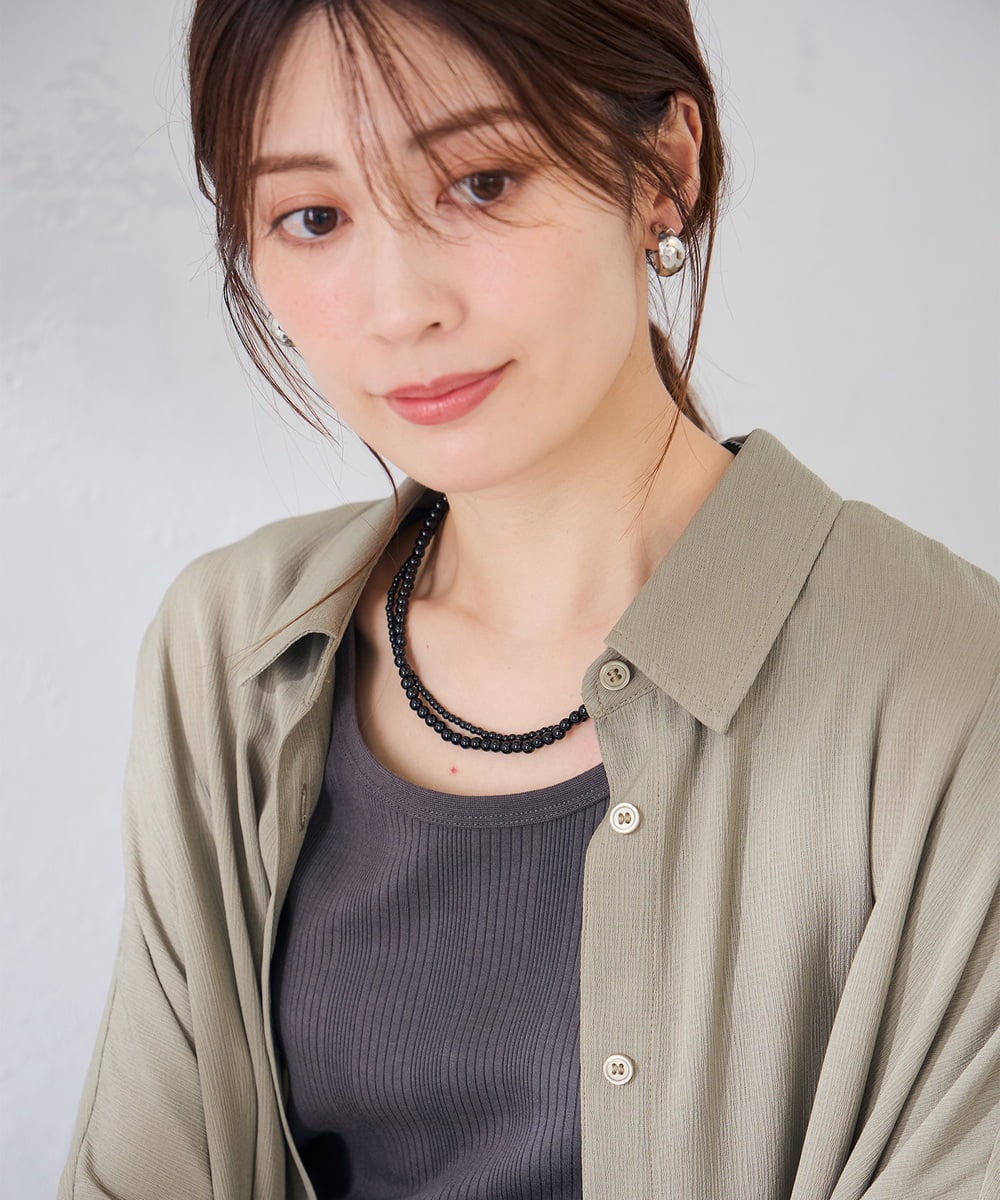 KS2AG09021 a.v.v(アー・ヴェ・ヴェ) ビーズ2連ネックレス レッド
