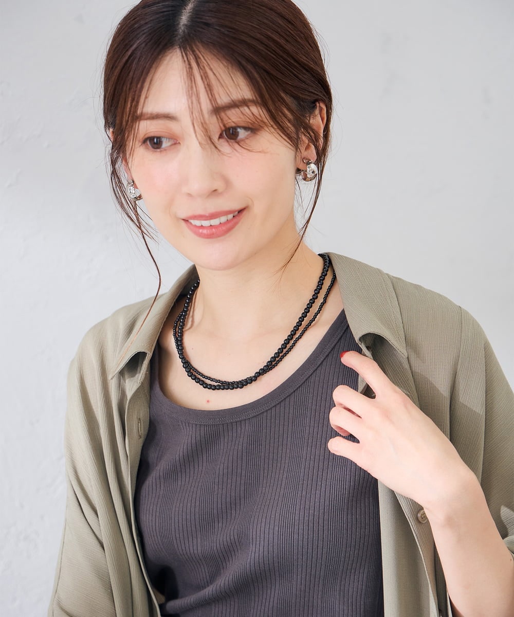 KS2AG09021 a.v.v(アー・ヴェ・ヴェ) ビーズ2連ネックレス レッド
