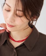 KS2AG09021 a.v.v(アー・ヴェ・ヴェ) ビーズ2連ネックレス レッド