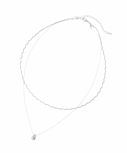 KS2AG18019 a.v.v ウェーブメタルドロップ2連ネックレス
