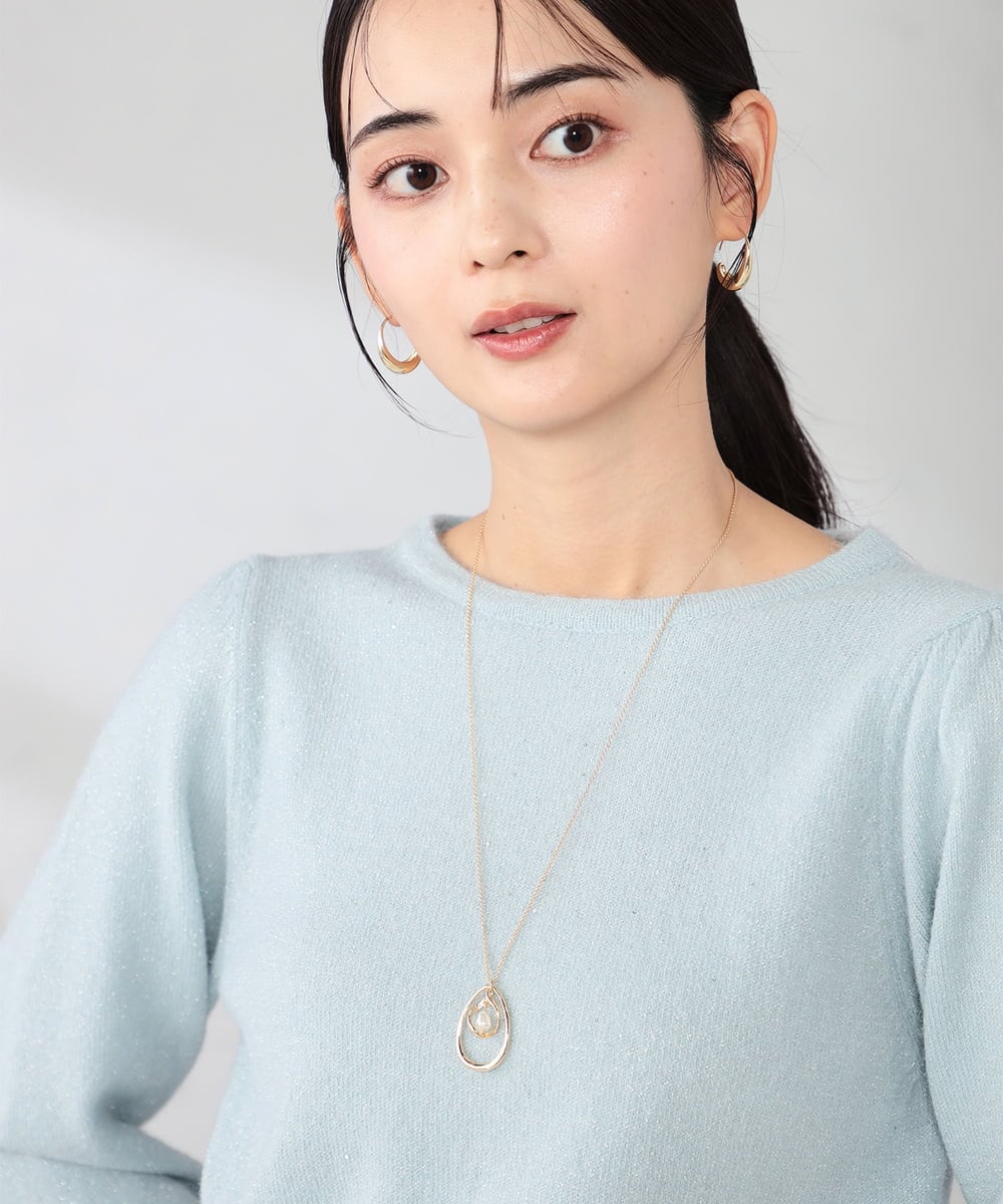 KS2BD15021 a.v.v(アー・ヴェ・ヴェ) パール付きワントップネックレス ゴールド