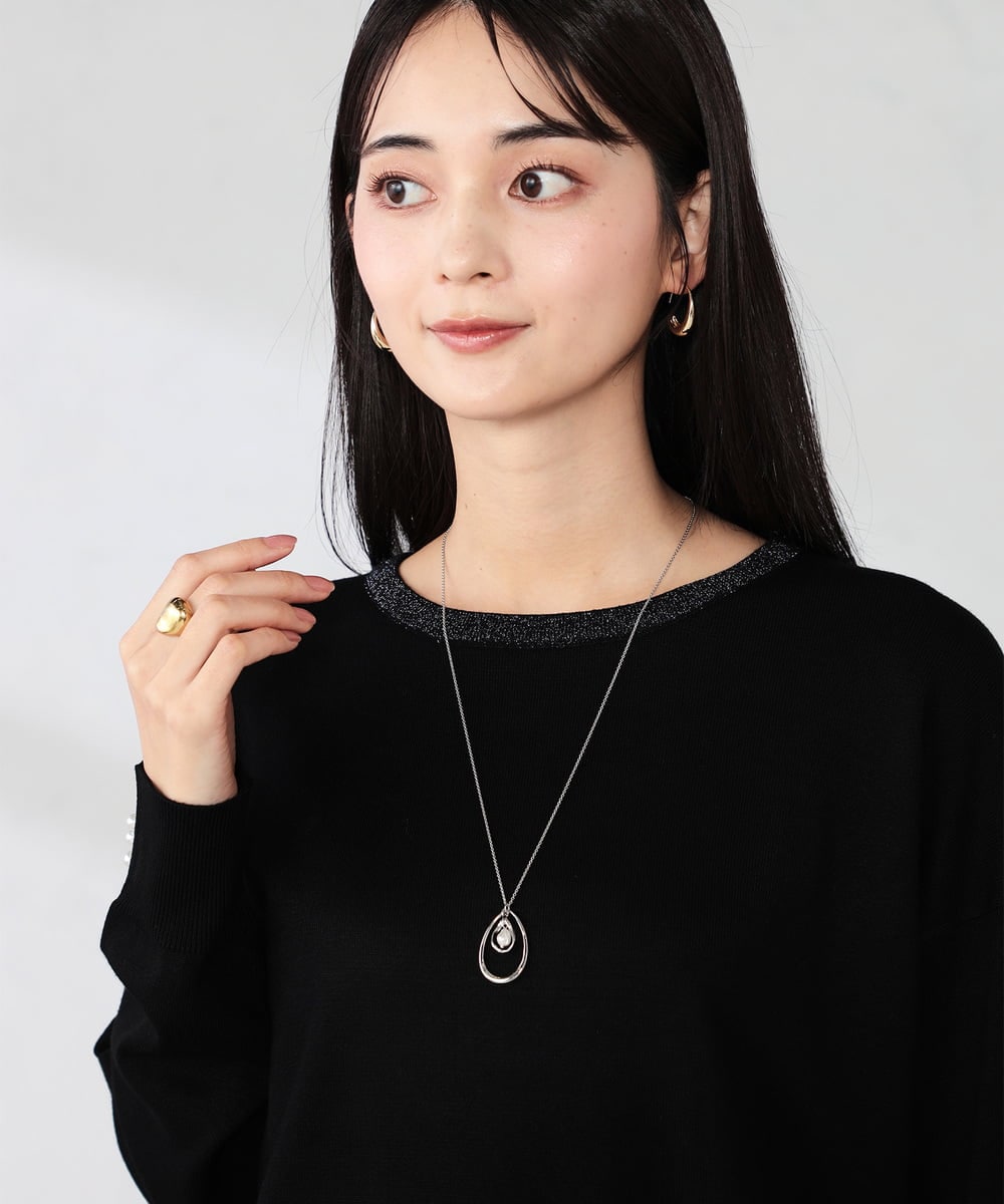 KS2BD15021 a.v.v(アー・ヴェ・ヴェ) パール付きワントップネックレス ゴールド