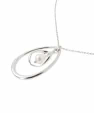 KS2BD15021 a.v.v(アー・ヴェ・ヴェ) パール付きワントップネックレス シルバー