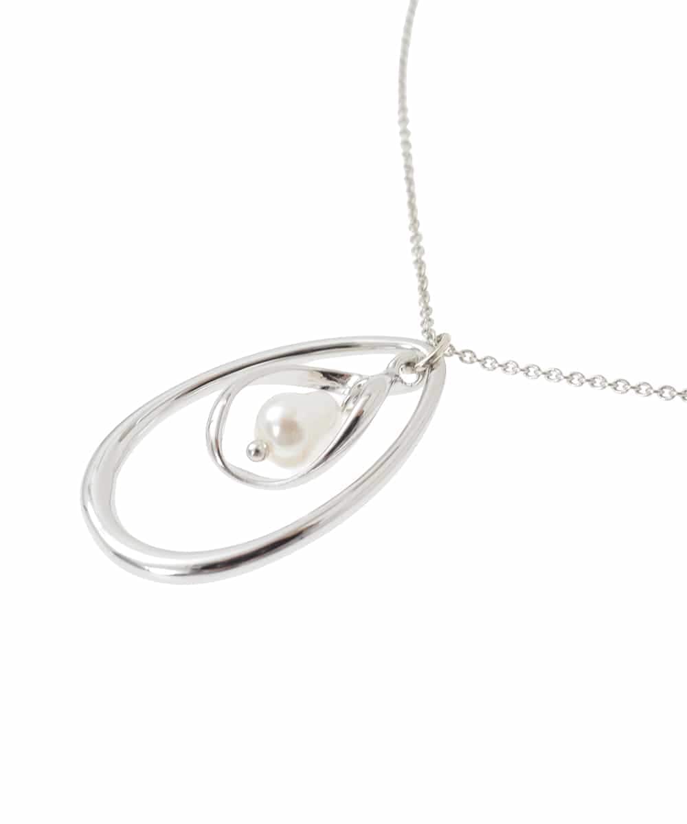 KS2BD15021 a.v.v(アー・ヴェ・ヴェ) パール付きワントップネックレス シルバー