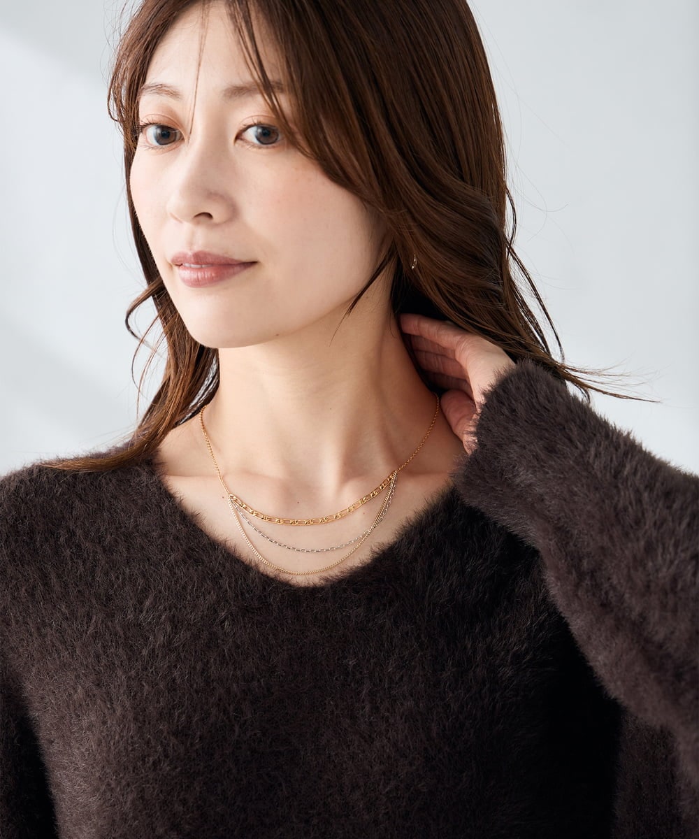 KS2CD12021 a.v.v(アー・ヴェ・ヴェ) アソートチェーンネックレス/ゴールド ゴールド