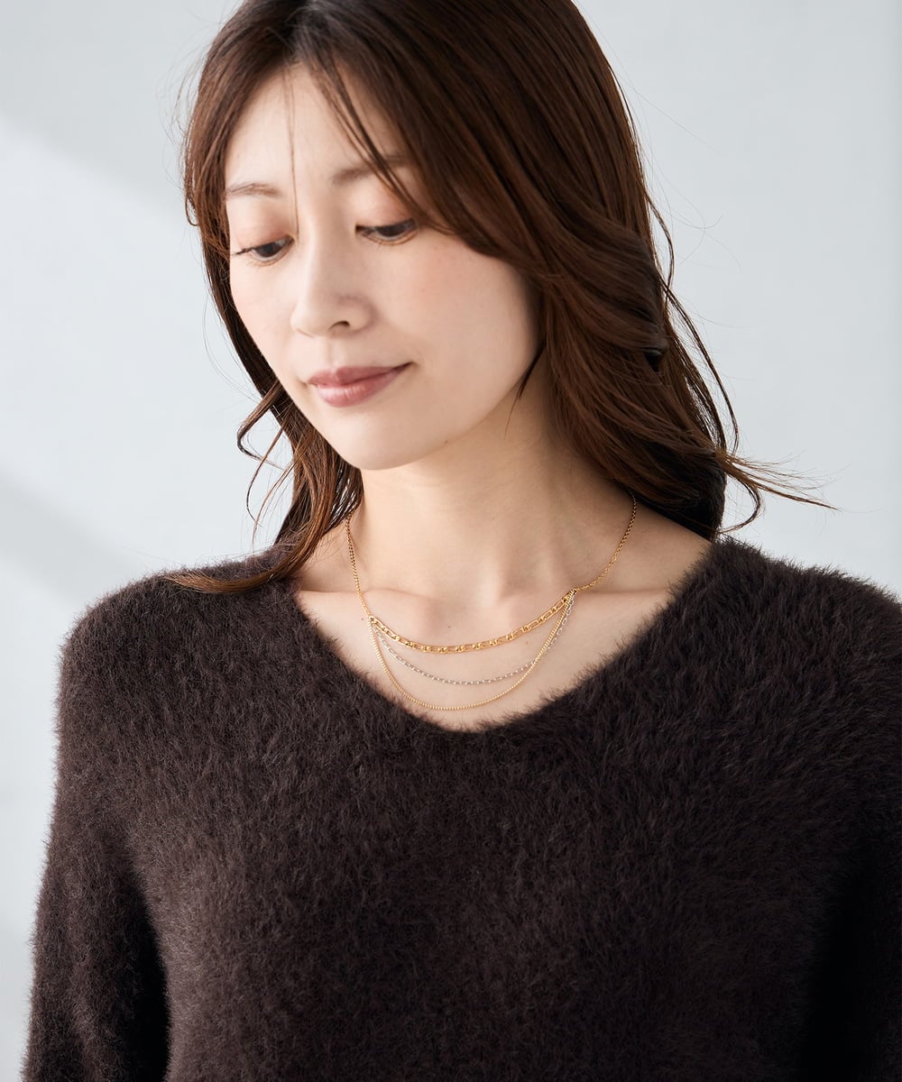 KS2CD12021 a.v.v(アー・ヴェ・ヴェ) アソートチェーンネックレス/ゴールド ゴールド