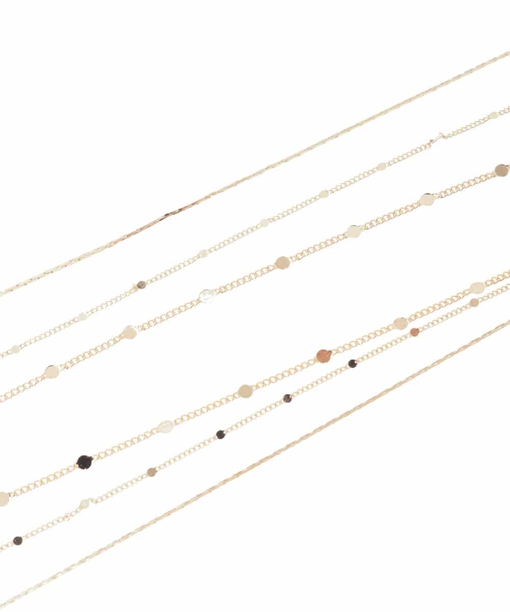 KS2GD01021 a.v.v(アー・ヴェ・ヴェ) ミックスチェーンネックレス ゴールド