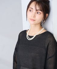 KS2GD10029 a.v.v(アー・ヴェ・ヴェ) パール調二連ネックレス ゴールド