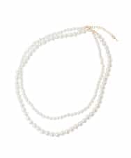 KS2GD10029 a.v.v(アー・ヴェ・ヴェ) パール調二連ネックレス ゴールド