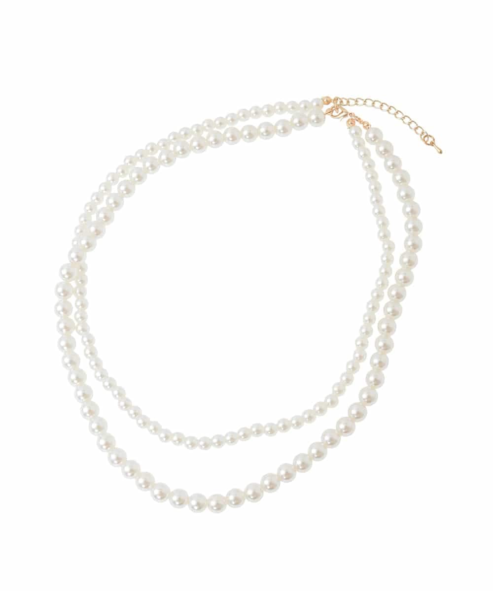 KS2GD10029 a.v.v(アー・ヴェ・ヴェ) パール調二連ネックレス ゴールド