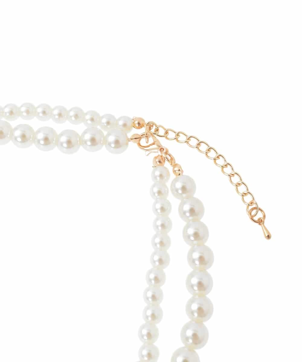 KS2GD10029 a.v.v(アー・ヴェ・ヴェ) パール調二連ネックレス ゴールド