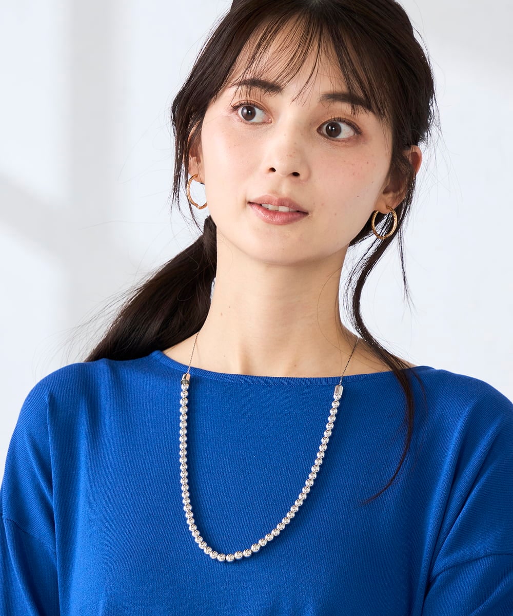 KS2GD18024 a.v.v(アー・ヴェ・ヴェ) シルバービーズネックレス シルバー