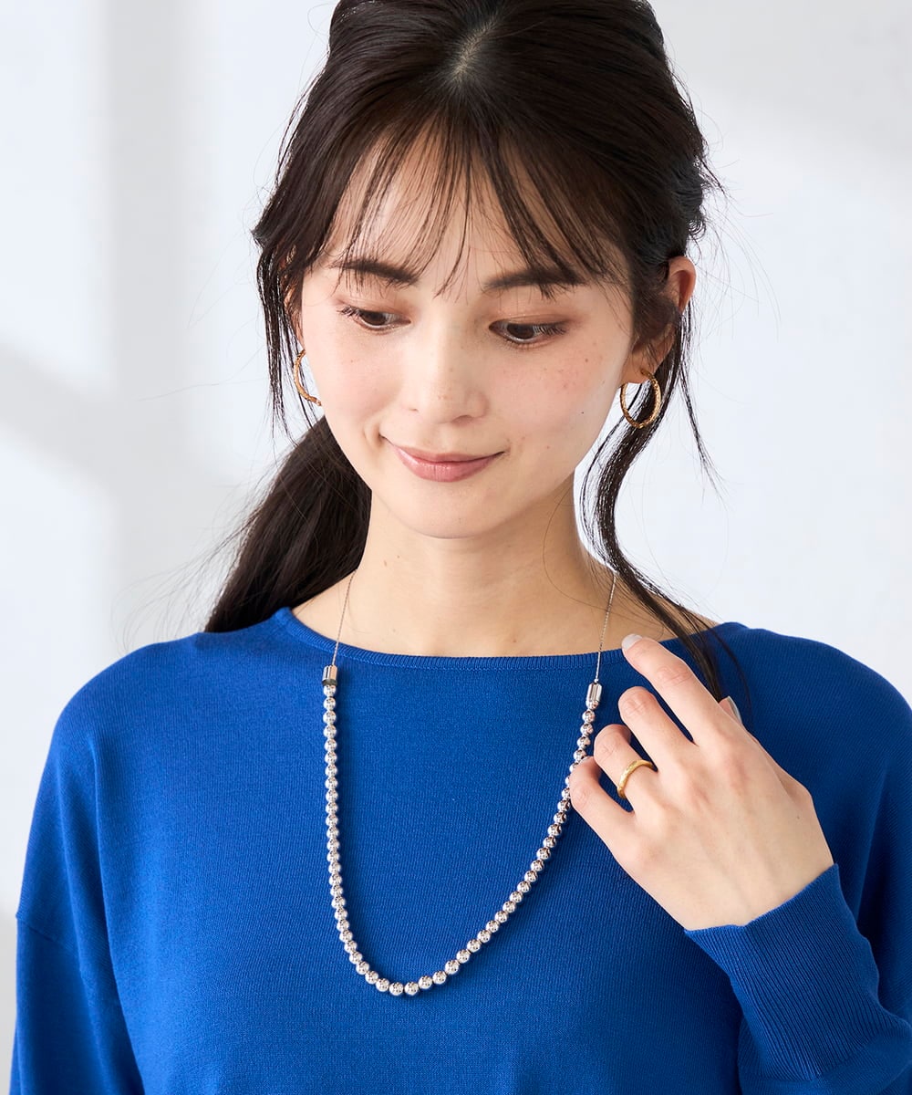 KS2GD18024 a.v.v(アー・ヴェ・ヴェ) シルバービーズネックレス シルバー