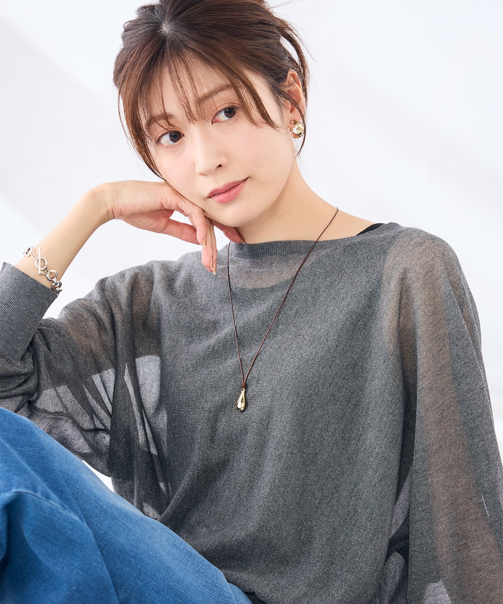 KS2GD21019 a.v.v(アー・ヴェ・ヴェ) ドロップモチーフコードネックレス ゴールド