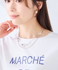 KS2GD24021 a.v.v(アー・ヴェ・ヴェ) クリアビーズチェーンネックレス シルバー