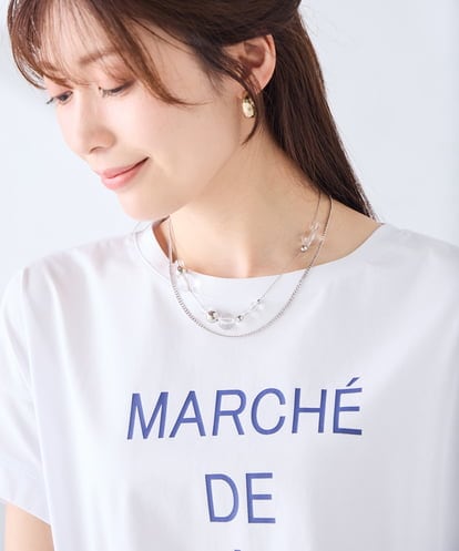 KS2GD24021 a.v.v クリアビーズチェーンネックレス