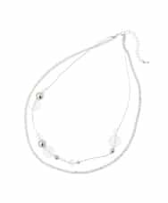 KS2GD24021 a.v.v(アー・ヴェ・ヴェ) クリアビーズチェーンネックレス シルバー