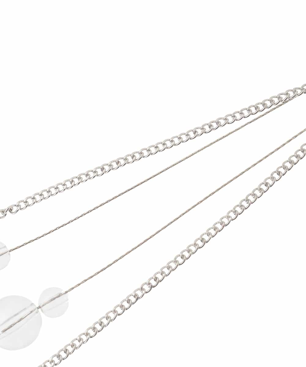 KS2GD24021 a.v.v(アー・ヴェ・ヴェ) クリアビーズチェーンネックレス シルバー