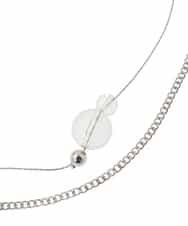 KS2GD24021 a.v.v(アー・ヴェ・ヴェ) クリアビーズチェーンネックレス シルバー