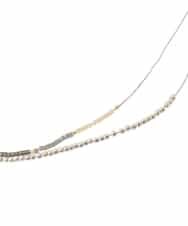 KS2GD25021 a.v.v(アー・ヴェ・ヴェ) ビーズレイヤードネックレス シルバー