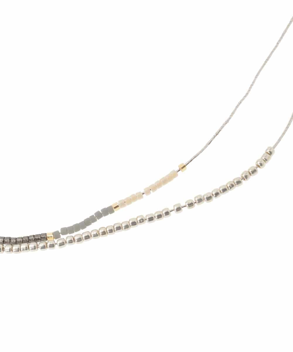KS2GD25021 a.v.v(アー・ヴェ・ヴェ) ビーズレイヤードネックレス シルバー