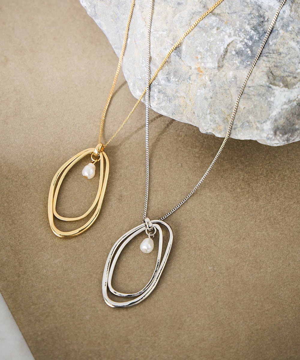 KS2GD27021 a.v.v(アー・ヴェ・ヴェ) パール付きワントップネックレス シルバー