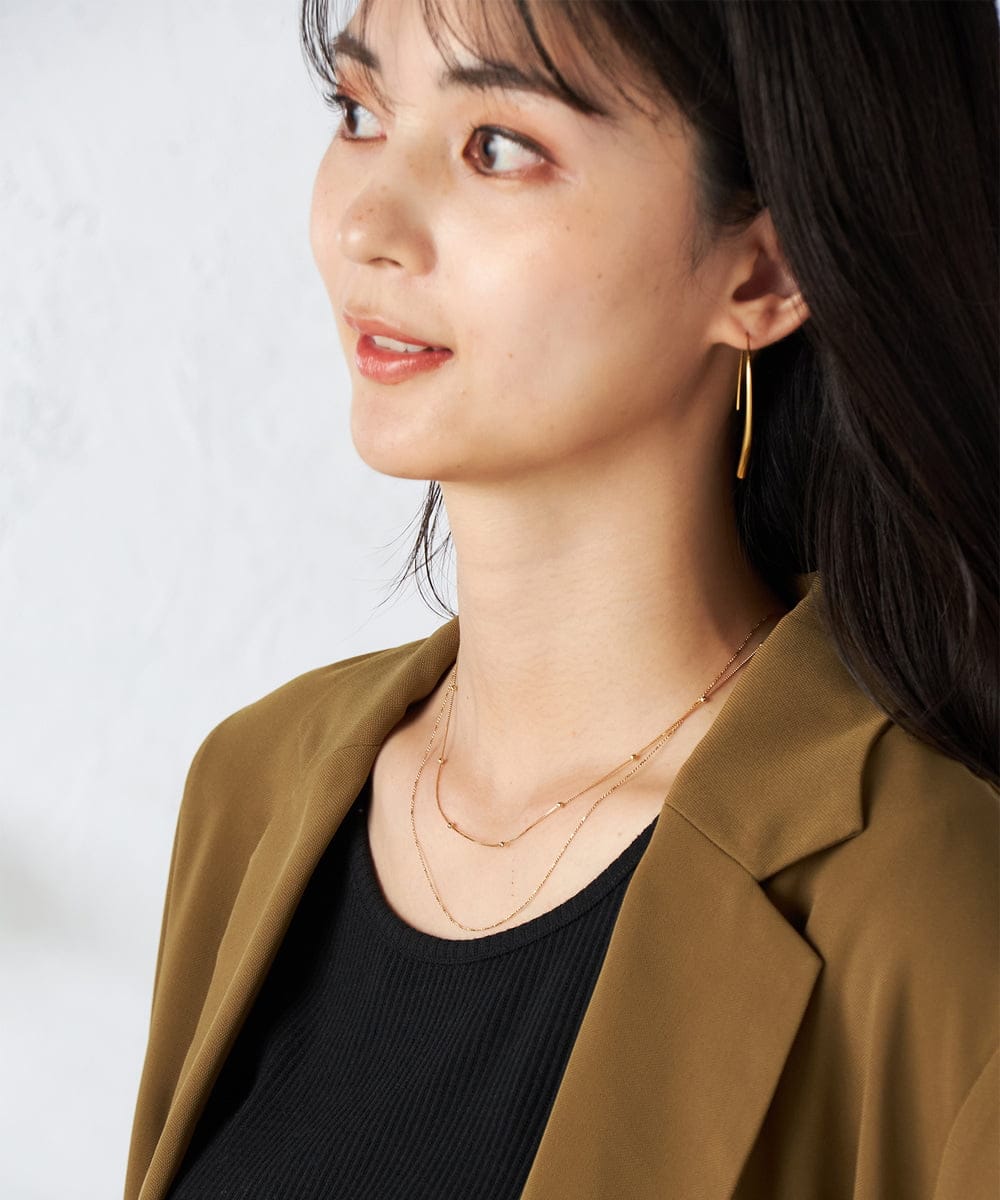 KS2JA01021 a.v.v(アー・ヴェ・ヴェ) 変形ダブルチェーンネックレス ゴールド