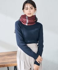 KS3AD04029 a.v.v(アー・ヴェ・ヴェ) チェック柄シアバターストール ネイビー