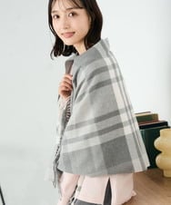 KS3AD04029 a.v.v(アー・ヴェ・ヴェ) チェック柄シアバターストール ネイビー