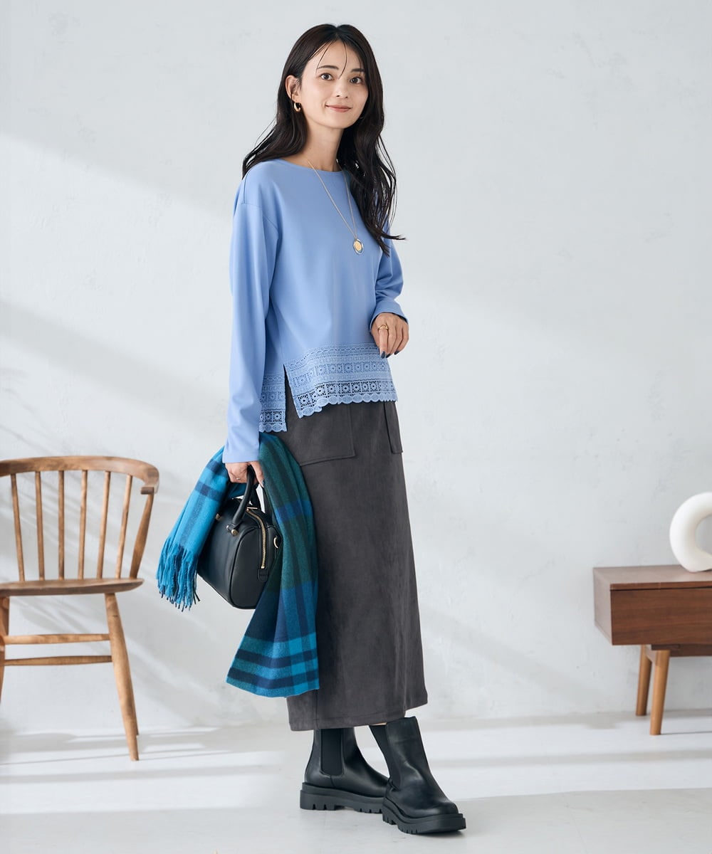 KS3AD04029 a.v.v(アー・ヴェ・ヴェ) チェック柄シアバターストール ネイビー