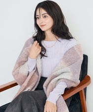KS3AD05034 a.v.v(アー・ヴェ・ヴェ) チェック柄ボリュームマフラー ピンク