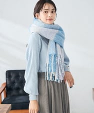 KS3AD05034 a.v.v(アー・ヴェ・ヴェ) チェック柄ボリュームマフラー ピンク