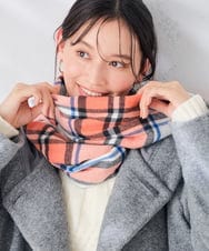 KS3AG05029 a.v.v(アー・ヴェ・ヴェ) チェック柄  大判マフラー アイボリー