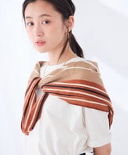 KS3AG14029 a.v.v(アー・ヴェ・ヴェ) 配色ストール ベージュ