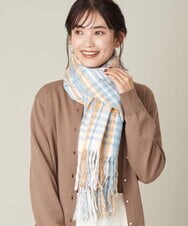 KS3AV31029 a.v.v(アー・ヴェ・ヴェ) チェックストール アイボリー