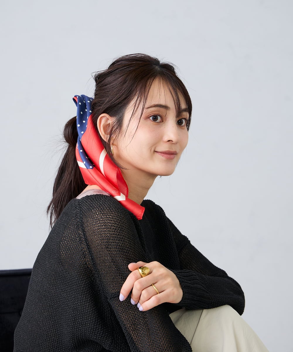 KS3GD01034 a.v.v(アー・ヴェ・ヴェ) シルクスカーフ アイボリー