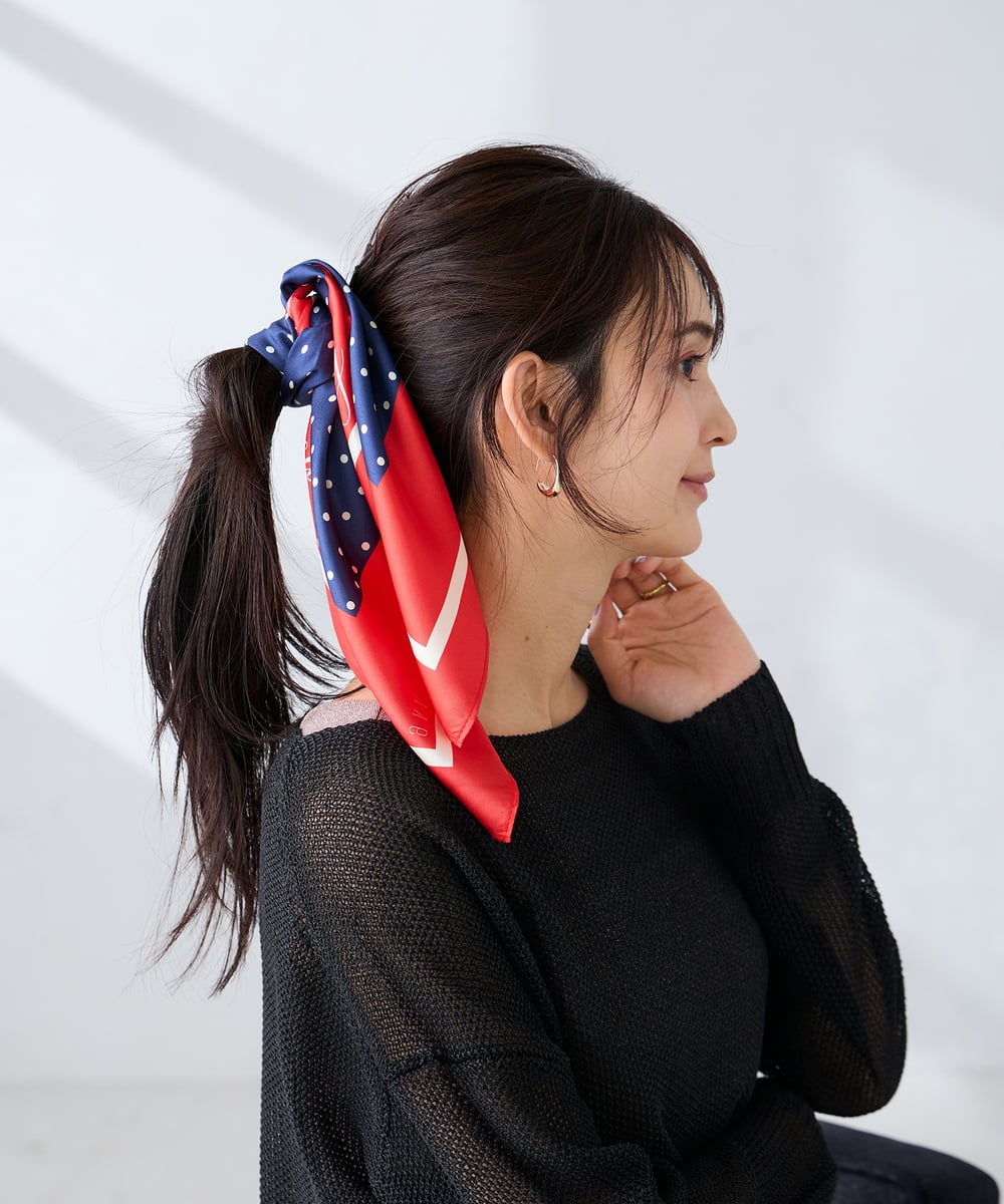 KS3GD01034 a.v.v(アー・ヴェ・ヴェ) シルクスカーフ アイボリー