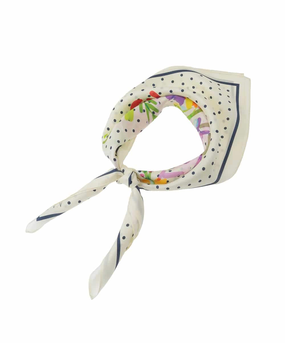 KS3GD01034 a.v.v(アー・ヴェ・ヴェ) シルクスカーフ アイボリー